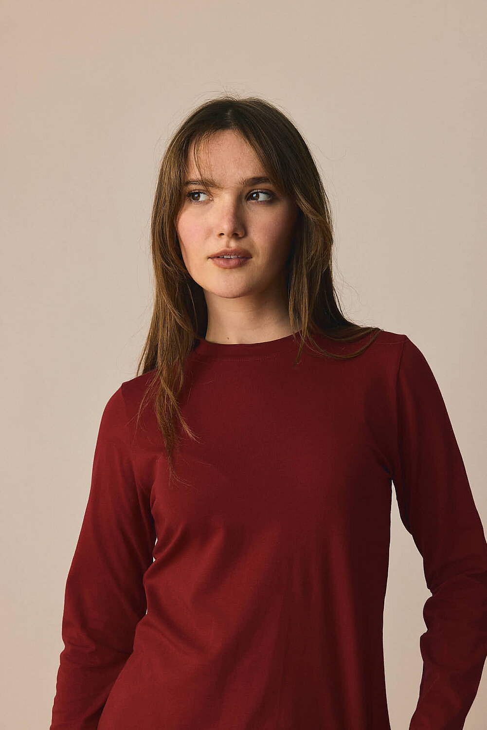 Pamuklu Uzun Kollu Body Bordo - 6