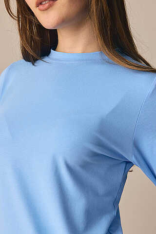 Pamuklu Uzun Kollu Body Mavi - 3