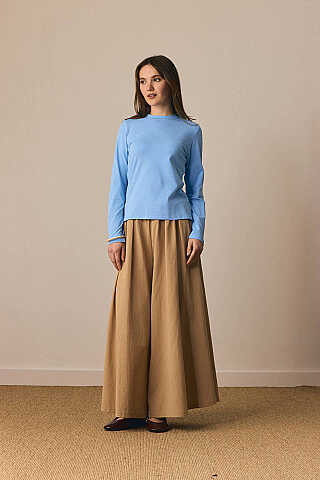 Pamuklu Uzun Kollu Body Mavi - 5