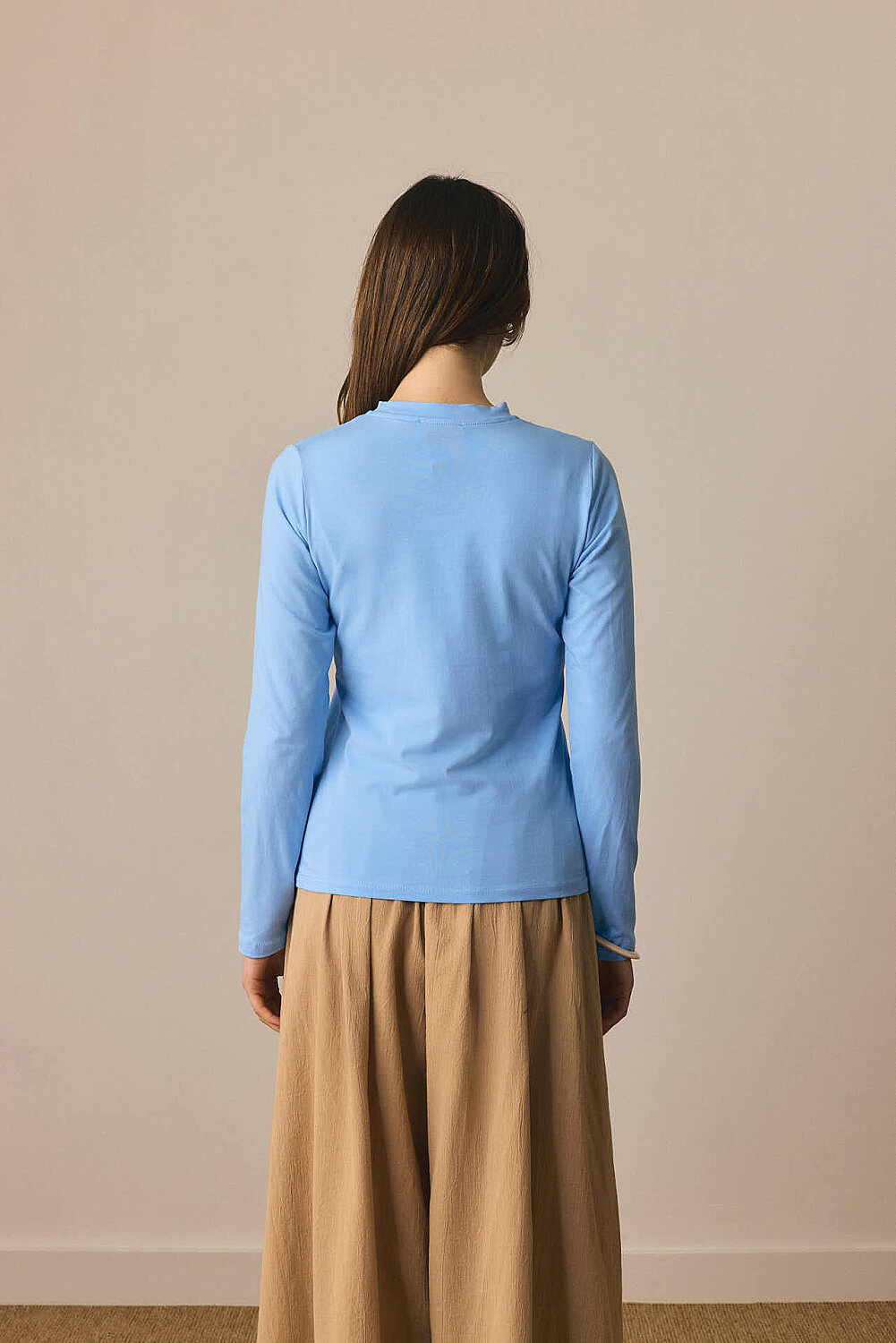 Pamuklu Uzun Kollu Body Mavi - 7