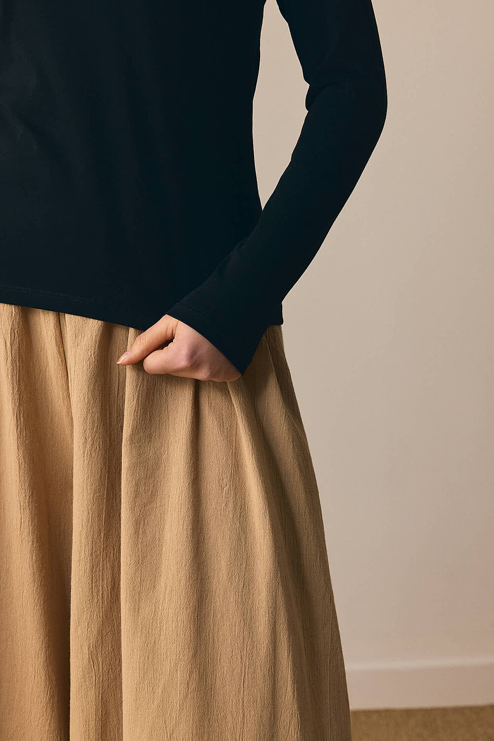 Pamuklu Uzun Kollu Body Siyah - 3