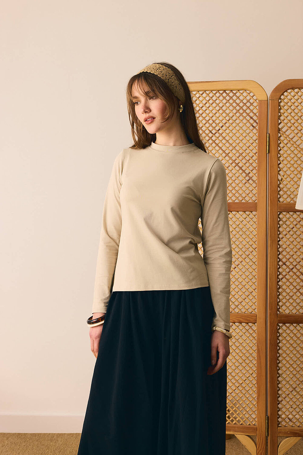 Pamuklu Uzun Kollu Body Taş 