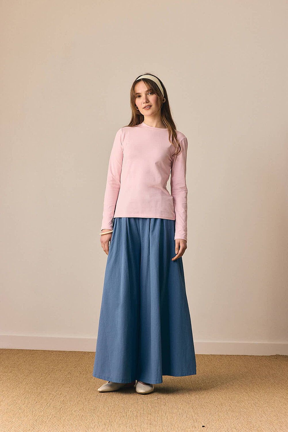 Pamuklu Uzun Kollu Body Toz Pembe 