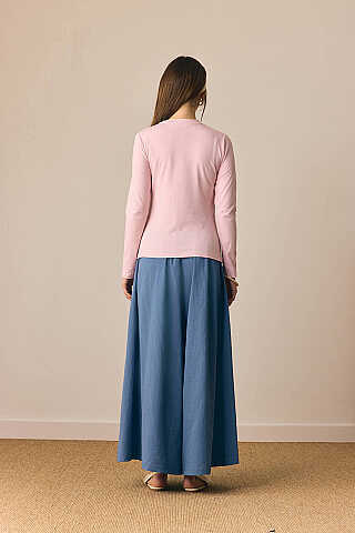 Pamuklu Uzun Kollu Body Toz Pembe - 6