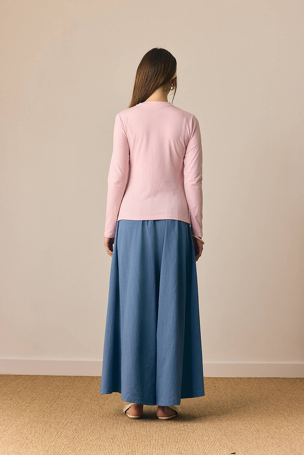 Pamuklu Uzun Kollu Body Toz Pembe - 6