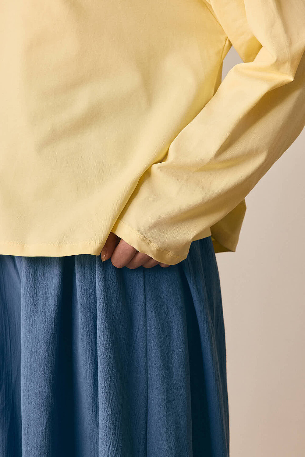 Pamuklu Uzun Kollu Tişört Açık Sarı - 2