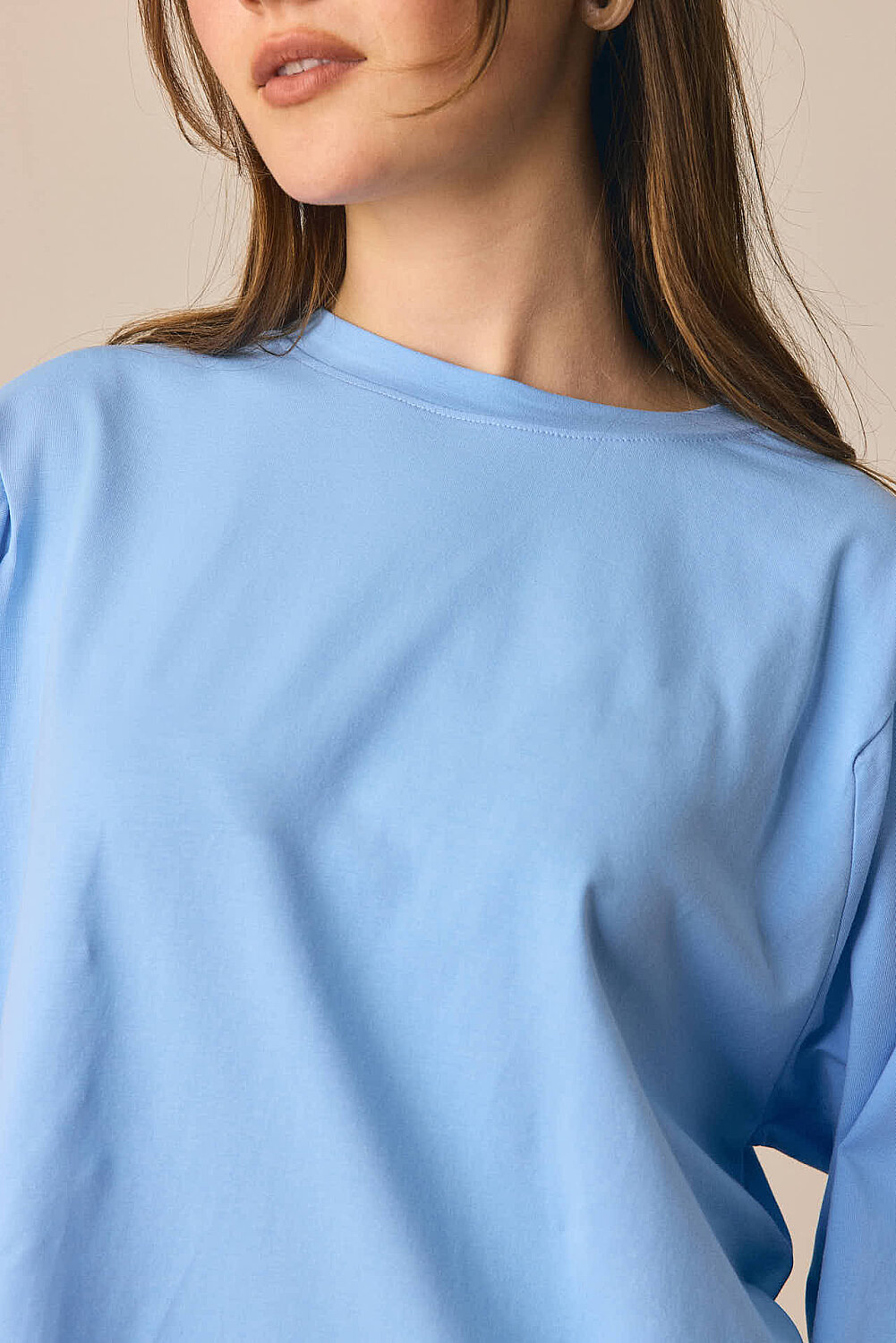 Pamuklu Uzun Kollu Tişört Bebe Mavisi - 3