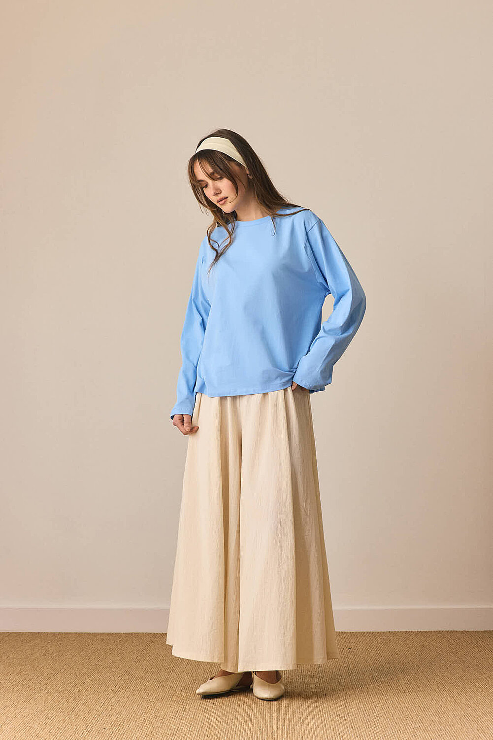 Pamuklu Uzun Kollu Tişört Bebe Mavisi - 5