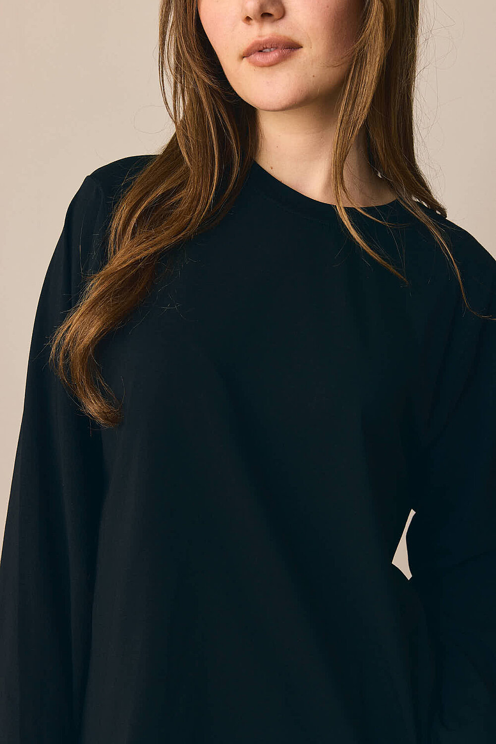 Pamuklu Uzun Kollu Tişört Siyah - 3