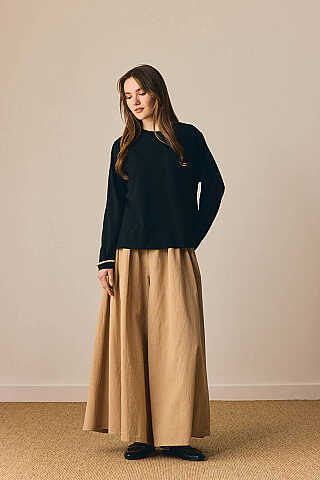 Pamuklu Uzun Kollu Tişört Siyah - 5