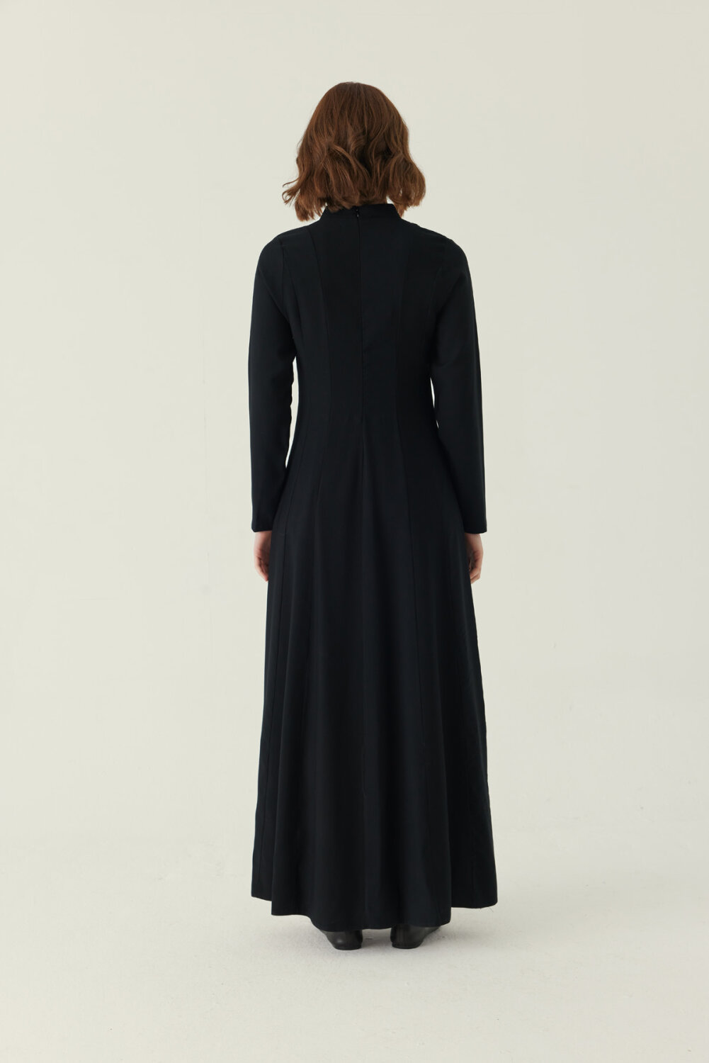 Panel Seam Tencel Dress – Black - 4