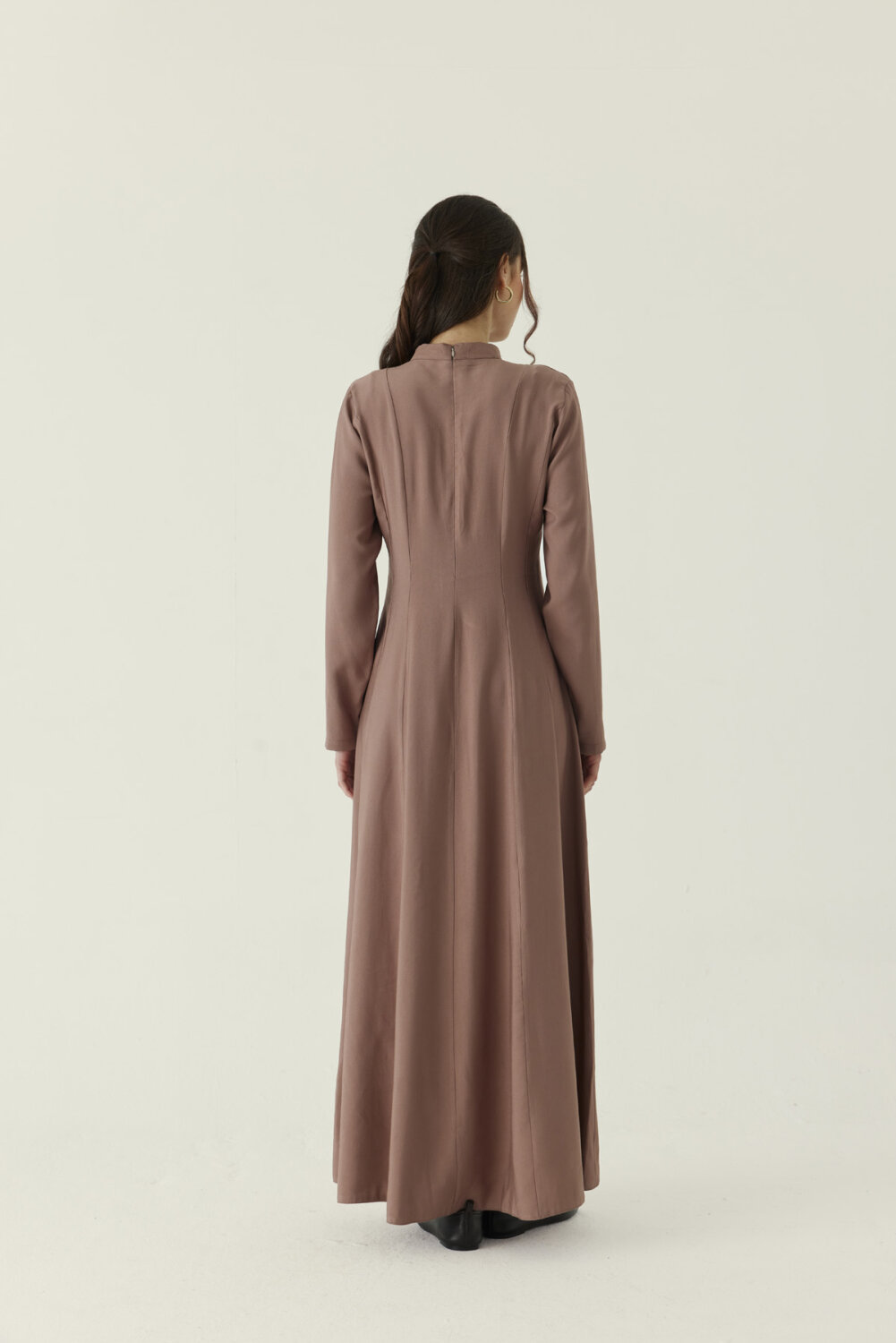 Panel Seam Tencel Dress – Mink - 5