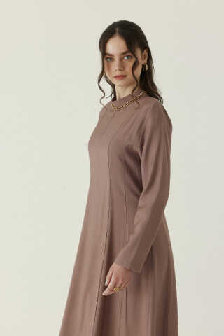 Panel Seam Tencel Dress – Mink - 2
