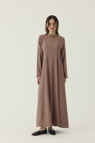 Panel Seam Tencel Dress – Mink - 3