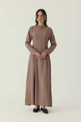 Panel Seam Tencel Dress – Mink - 1