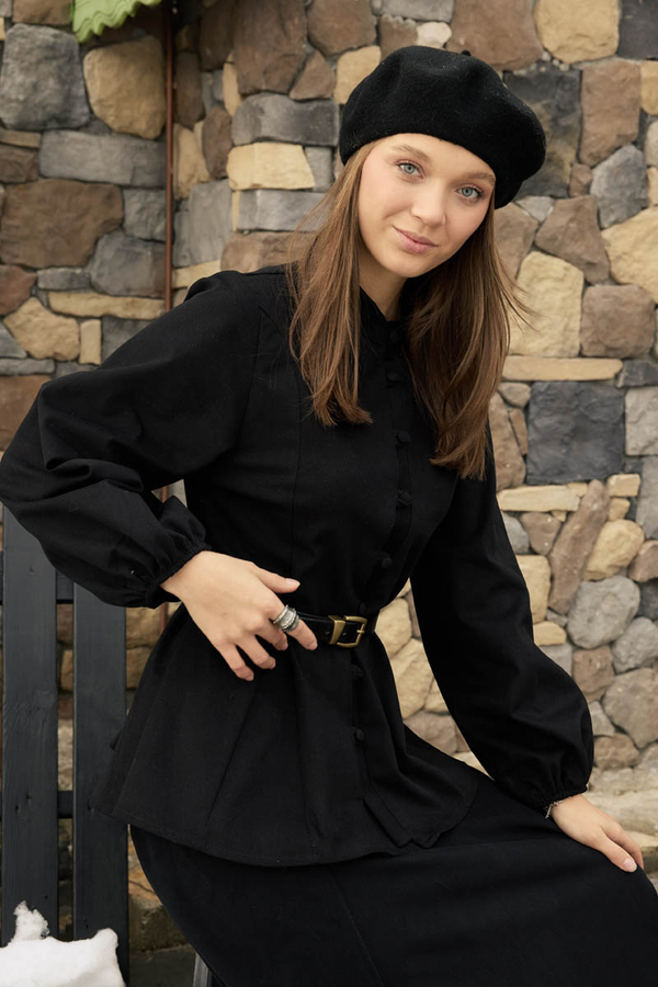 Panel-Stitched Shirt Black - 6