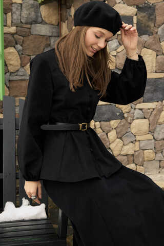 Panel-Stitched Shirt Black - 8