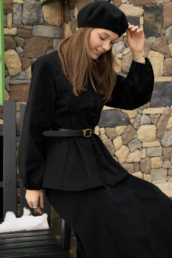 Panel-Stitched Shirt Black - 8