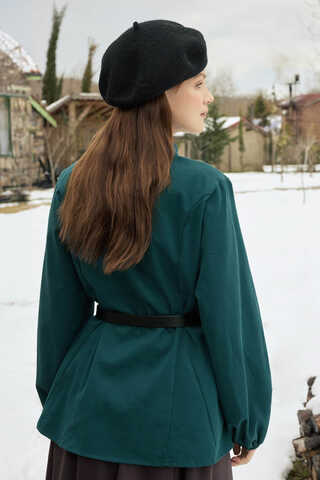 Panel-Stitched Shirt Petrol - 7