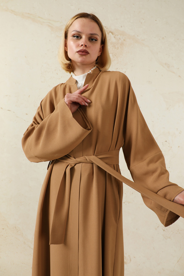 Pantolonlu Abaya Takım Açık Taba - 2