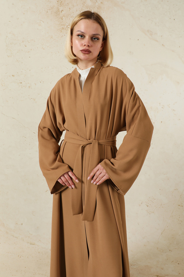 Pantolonlu Abaya Takım Açık Taba - 4