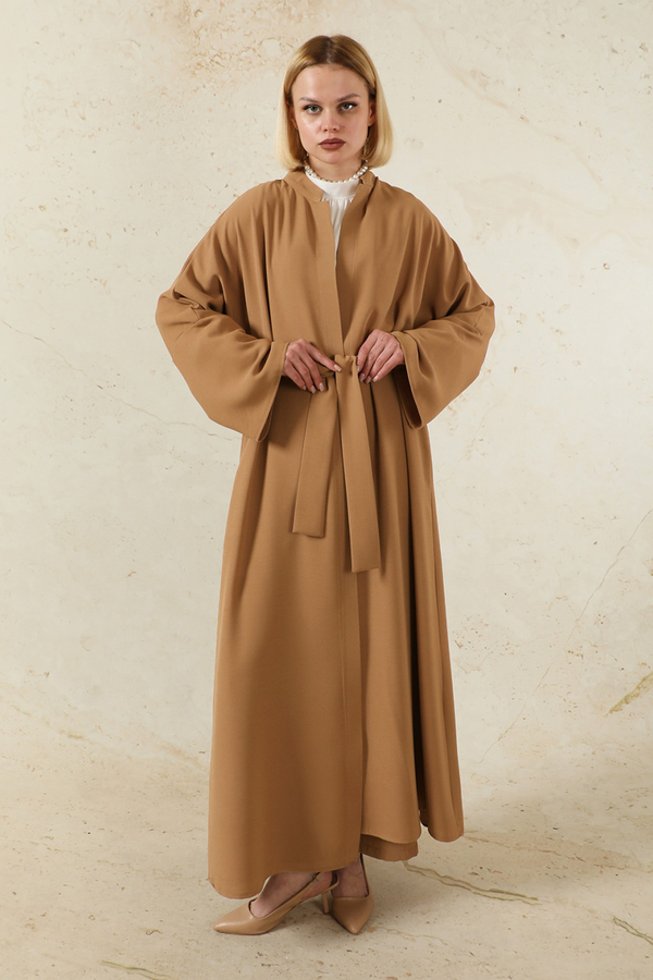 Pantolonlu Abaya Takım Açık Taba - 5