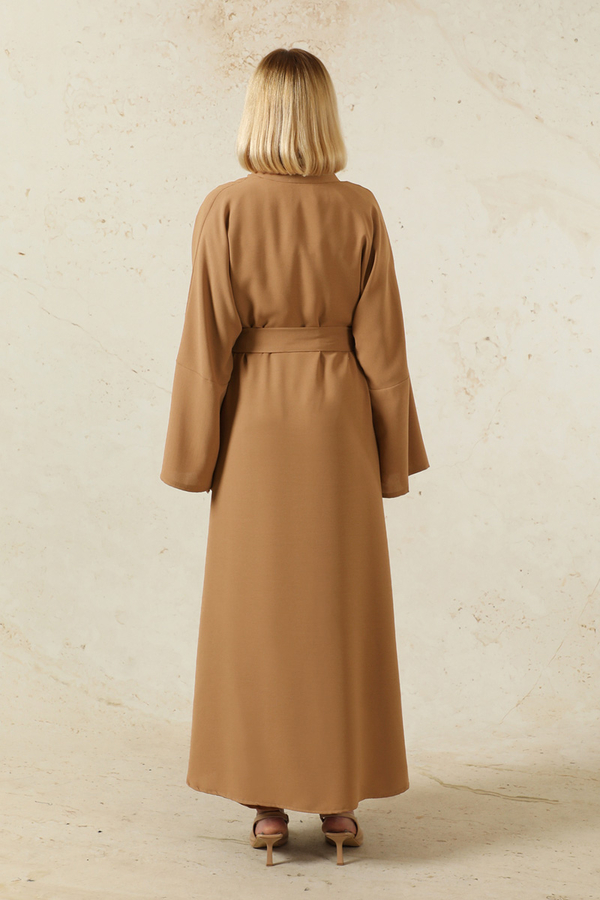Pantolonlu Abaya Takım Açık Taba - 6