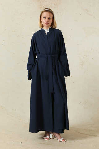 Pantolonlu Abaya Takım Lacivert - 5
