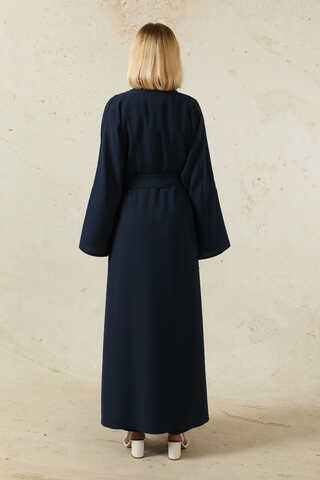 Pantolonlu Abaya Takım Lacivert - 6
