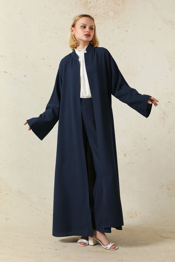 Pantolonlu Abaya Takım Lacivert - 3