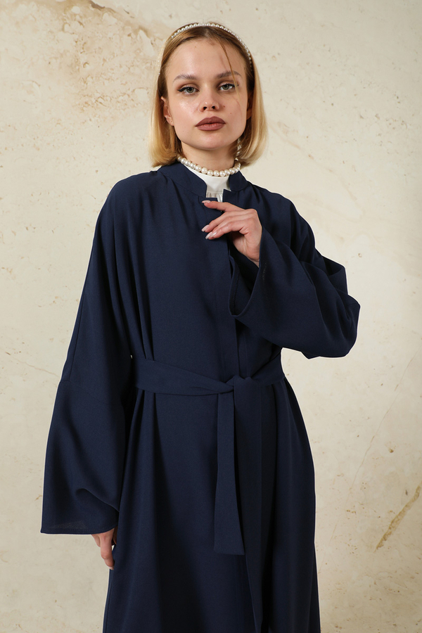 Pantolonlu Abaya Takım Lacivert - 4