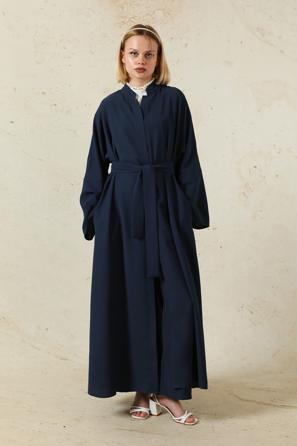 Pantolonlu Abaya Takım Lacivert - 5