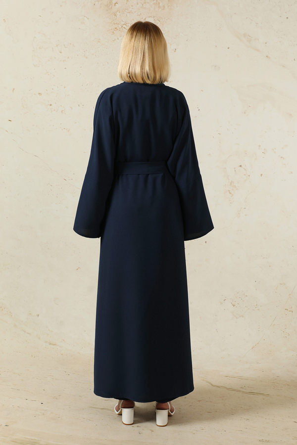 Pantolonlu Abaya Takım Lacivert - 6