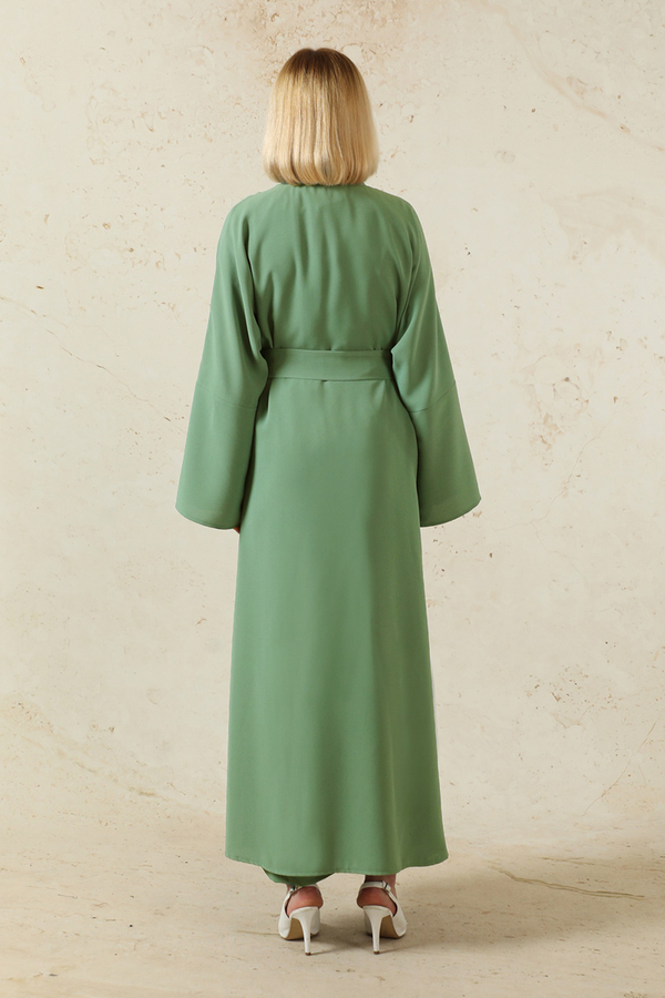 Pantolonlu Abaya Takım Mint - 6