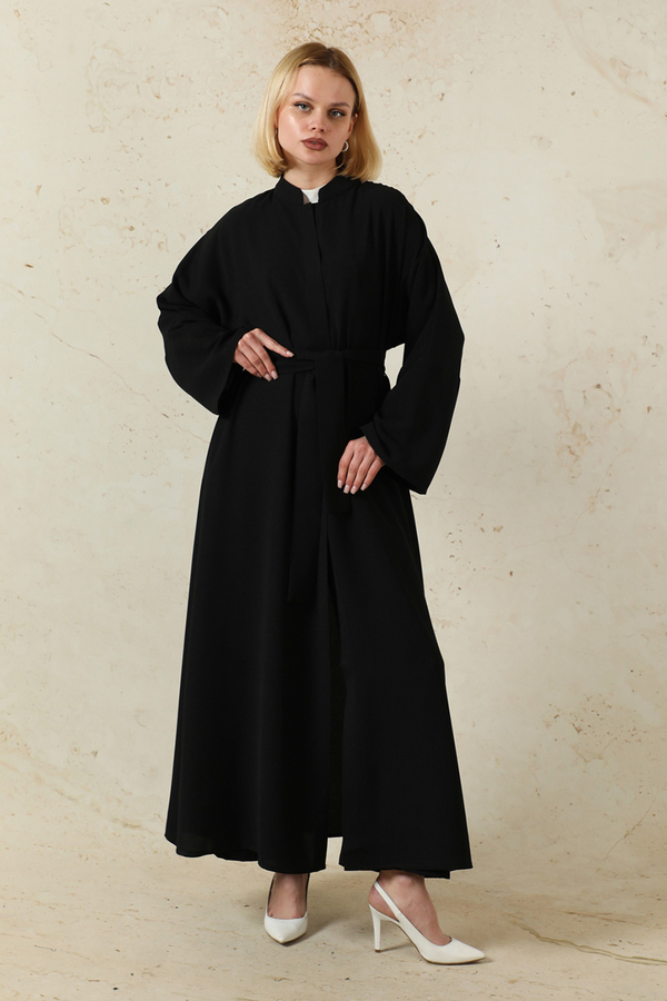 Pantolonlu Abaya Takım Siyah - 5