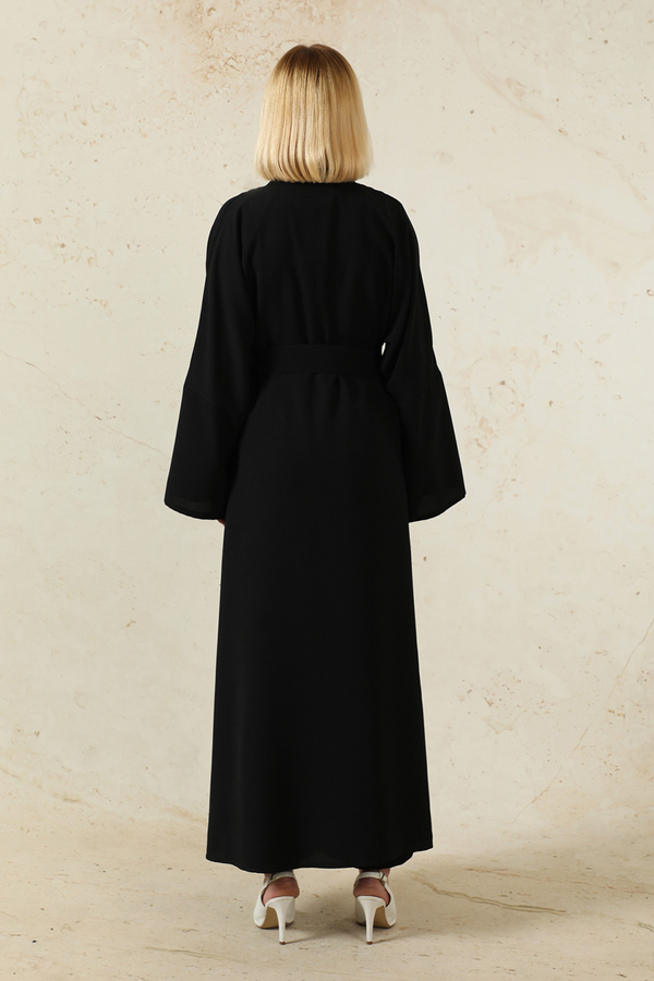 Pantolonlu Abaya Takım Siyah - 6