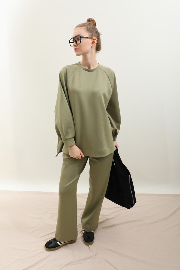 Pantolonlu Sweat Takım Haki - 6