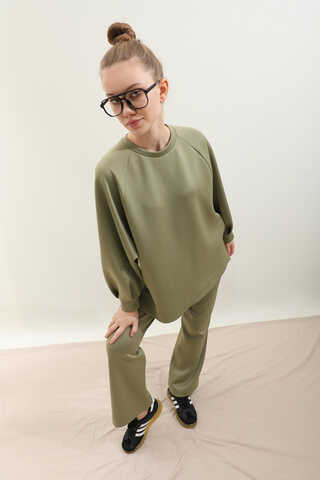 Pantolonlu Sweat Takım Haki - 7