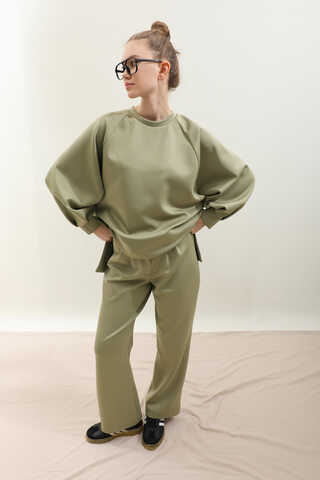 Pantolonlu Sweat Takım Haki - 9