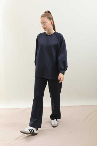Pantolonlu Sweat Takım Lacivert - 2
