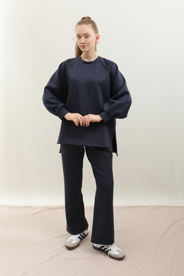 Pantolonlu Sweat Takım Lacivert - 3