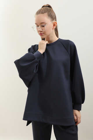 Pantolonlu Sweat Takım Lacivert - 5