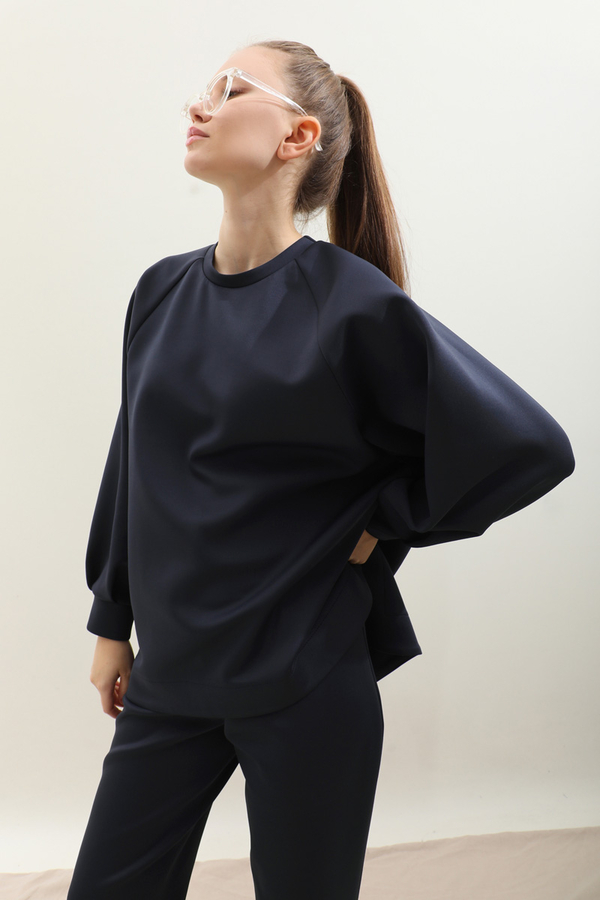 Pantolonlu Sweat Takım Lacivert - 6