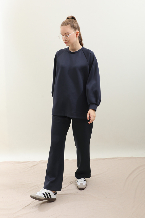 Pantolonlu Sweat Takım Lacivert - 2