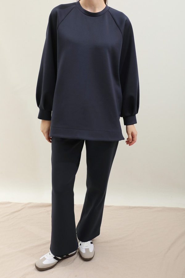 Pantolonlu Sweat Takım Lacivert - 4