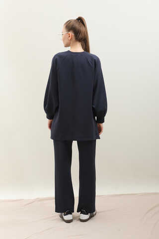 Pantolonlu Sweat Takım Lacivert - 7