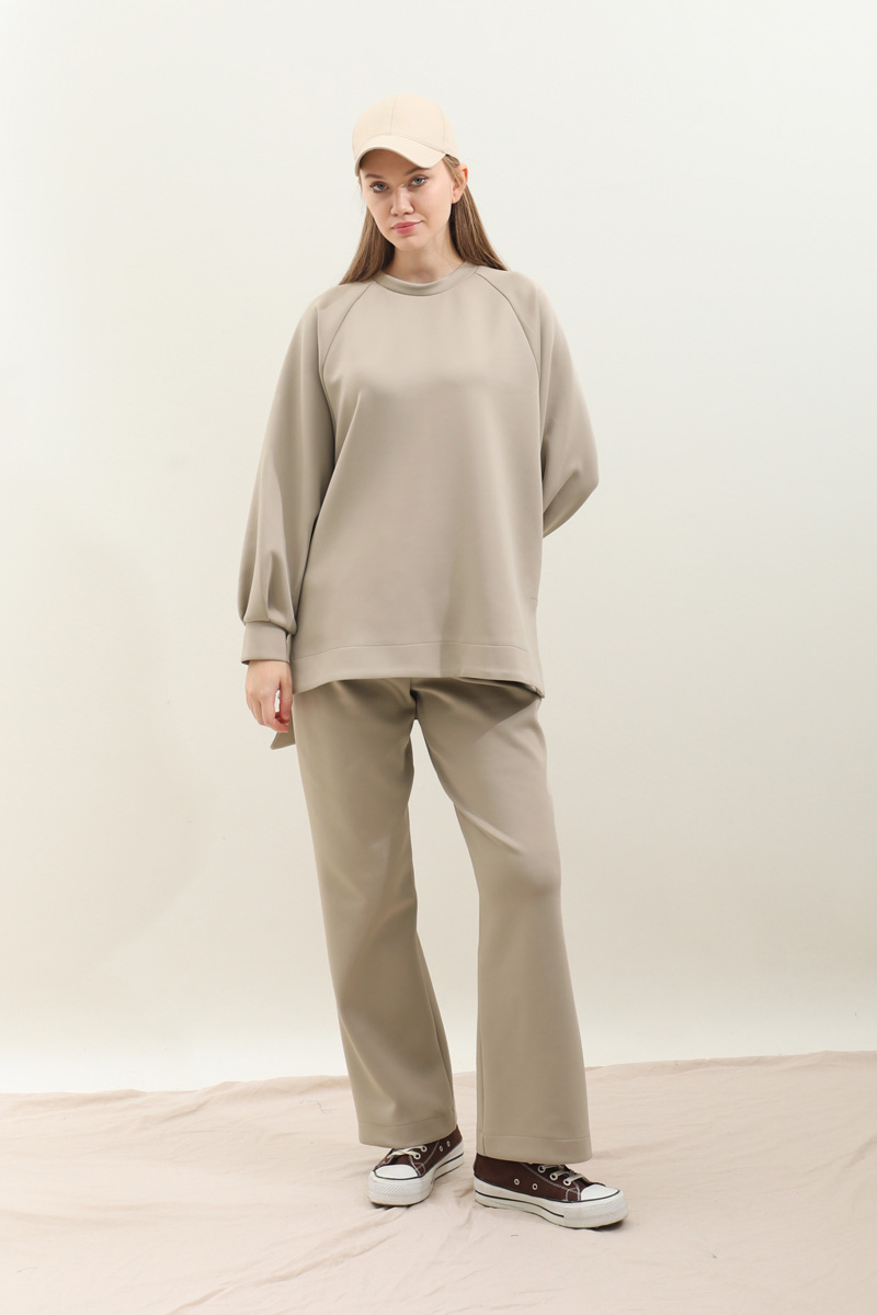 Pantolonlu Sweat Takım Taş