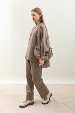 Pantolonlu Sweat Takım Vizon - 3