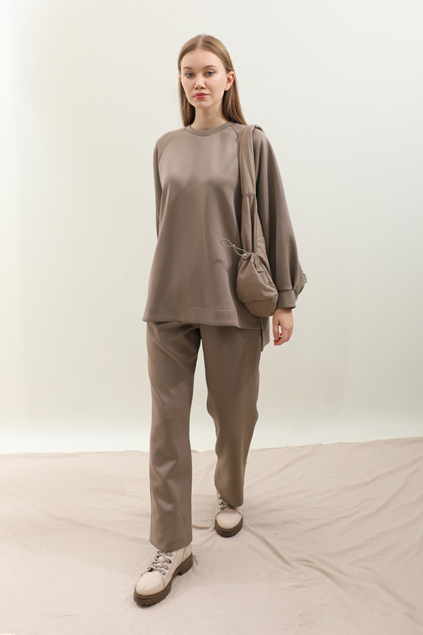 Pantolonlu Sweat Takım Vizon - 4