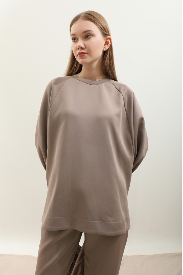 Pantolonlu Sweat Takım Vizon - 8